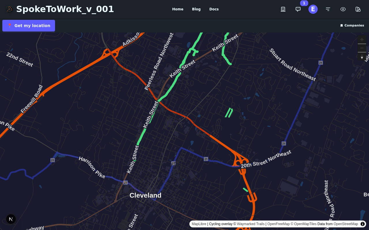 Interactive map showing company locations