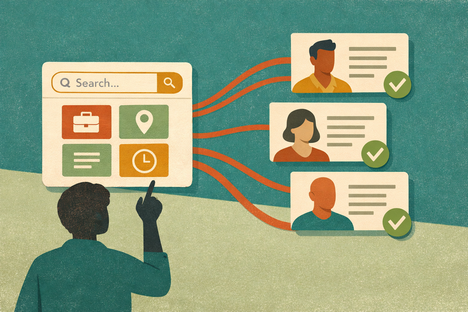 LinkedIn search optimization showing keyword matching and recruiter search patterns